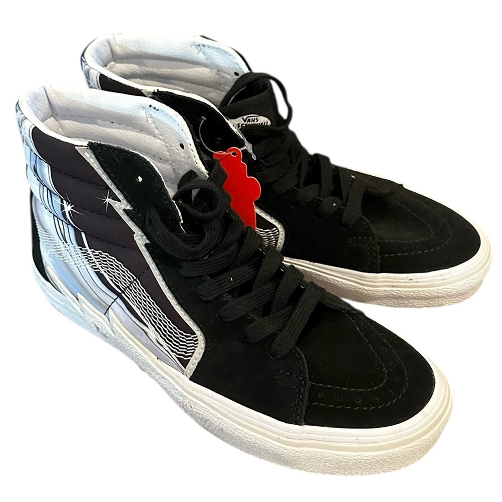 Vans Sk8 Hi Boot High Top Chrome Flash Black Lightening Mens 6 Womens 7.5 New